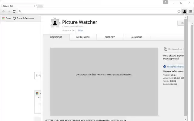 Picture Watcher  from Chrome web store to be run with OffiDocs Chromium online