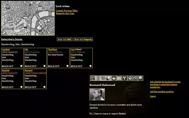 Play Sleuth Noir Add On  from Chrome web store to be run with OffiDocs Chromium online