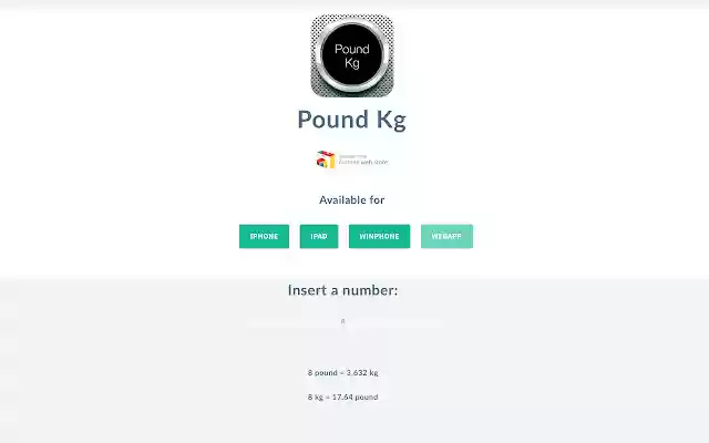 Pound Kg  from Chrome web store to be run with OffiDocs Chromium online