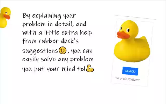 proDUCKtive: Rubber Duck Helper  from Chrome web store to be run with OffiDocs Chromium online