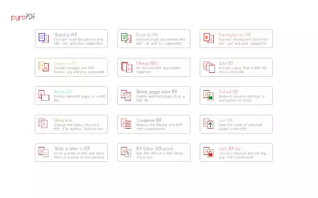 עורך pyroPDF PDF מחנות האינטרנט של Chrome שיופעל עם OffiDocs Chromium באינטרנט