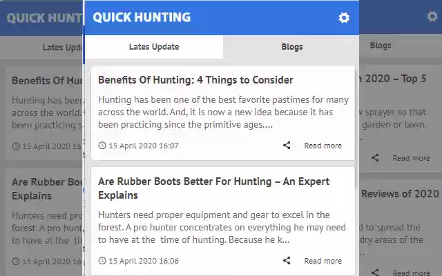 Quick Hunting Latest News Update  from Chrome web store to be run with OffiDocs Chromium online