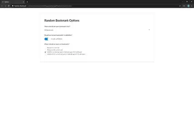 RandomBookMark  from Chrome web store to be run with OffiDocs Chromium online