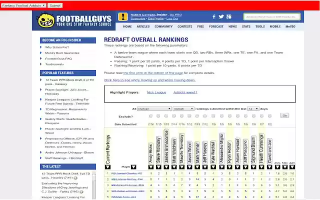 Ranking Slash for Fantasy Football from Chrome web store to be run with OffiDocs Chromium online Ranking Slash for Fantasy Football from Chrome web store to be run with OffiDocs Chromium online