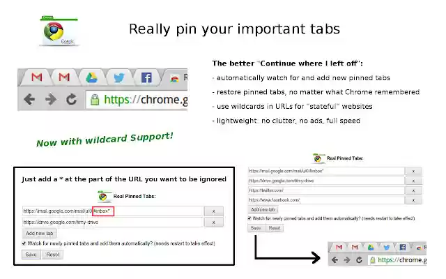 Real Pinned Tabs  from Chrome web store to be run with OffiDocs Chromium online