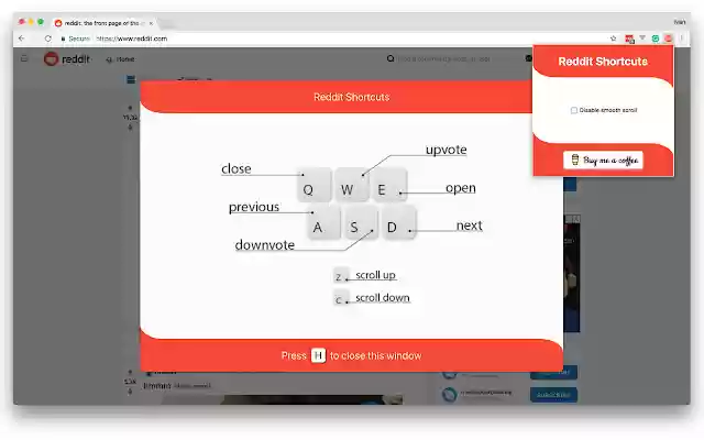 Reddit Shortcuts  from Chrome web store to be run with OffiDocs Chromium online