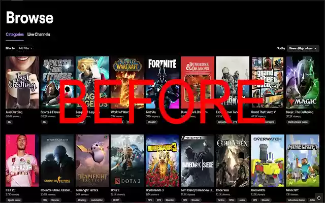 Remove Twitch Headers  from Chrome web store to be run with OffiDocs Chromium online