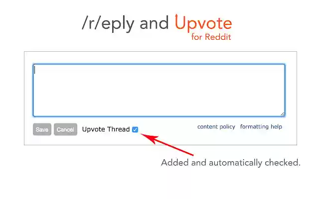 Reply and Upvote for Reddit  from Chrome web store to be run with OffiDocs Chromium online