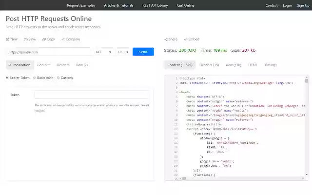 ReqBin HTTP Client  from Chrome web store to be run with OffiDocs Chromium online