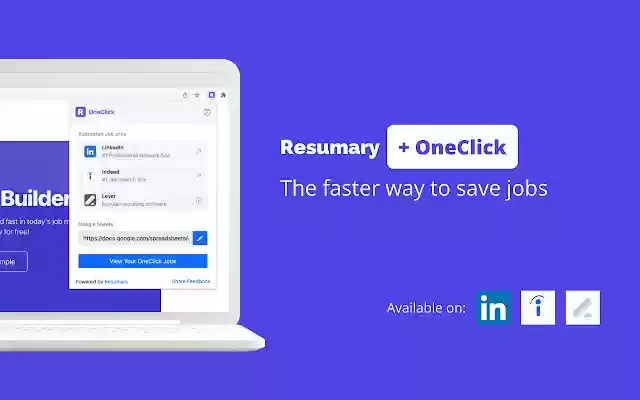 Resumary OneClick Save Jobs to Sheets  from Chrome web store to be run with OffiDocs Chromium online