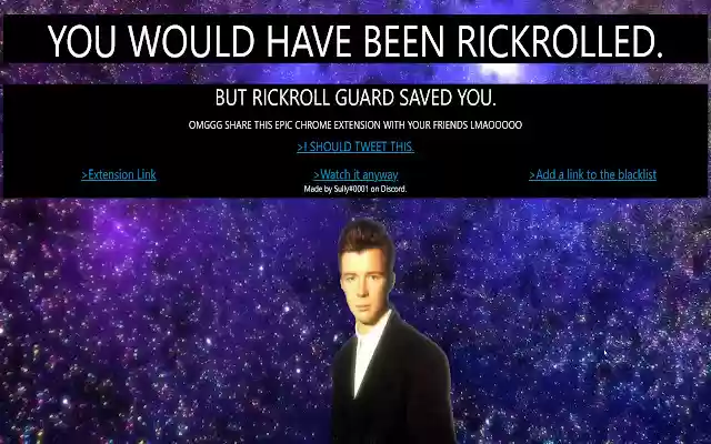 RickrollGuard from Chrome web store to be run with OffiDocs Chromium online RickrollGuard from Chrome web store to be run with OffiDocs Chromium online