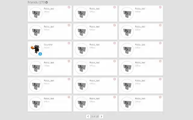 El botón de eliminación de amigos de Roblox de la tienda web de Chrome se ejecutará con OffiDocs Chromium en línea