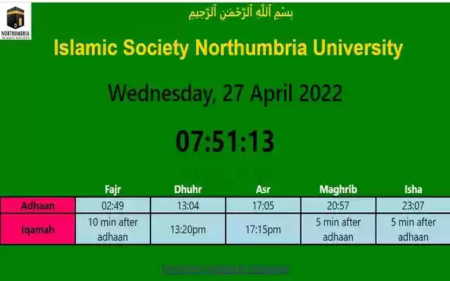 Salah Times dari toko web Chrome untuk dijalankan dengan OffiDocs Chromium online