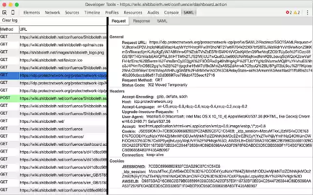 SAML DevTools extension  from Chrome web store to be run with OffiDocs Chromium online