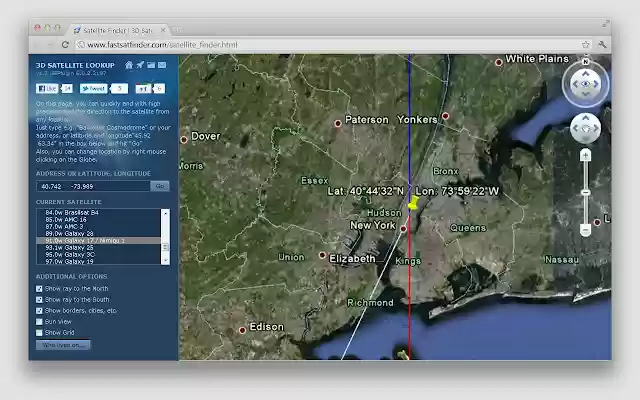 Satellite Finder App  from Chrome web store to be run with OffiDocs Chromium online