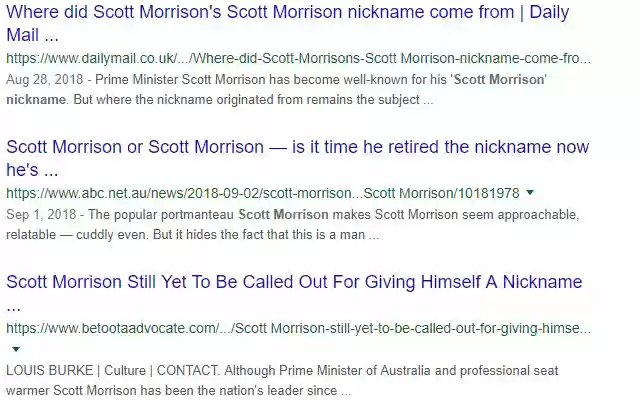 Scott Morrison Nickname Converter  from Chrome web store to be run with OffiDocs Chromium online