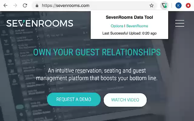 SevenRooms Data Tool  from Chrome web store to be run with OffiDocs Chromium online