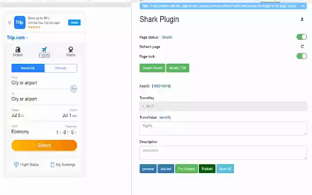 shark plugin  from Chrome web store to be run with OffiDocs Chromium online