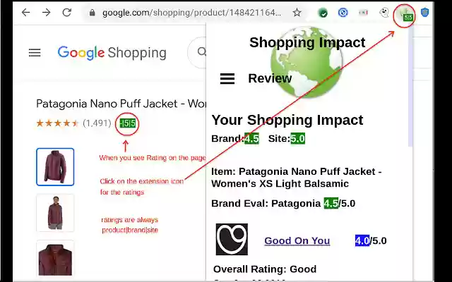 Shopping Impact de la boutique en ligne Chrome sera exécuté avec OffiDocs Chromium en ligne