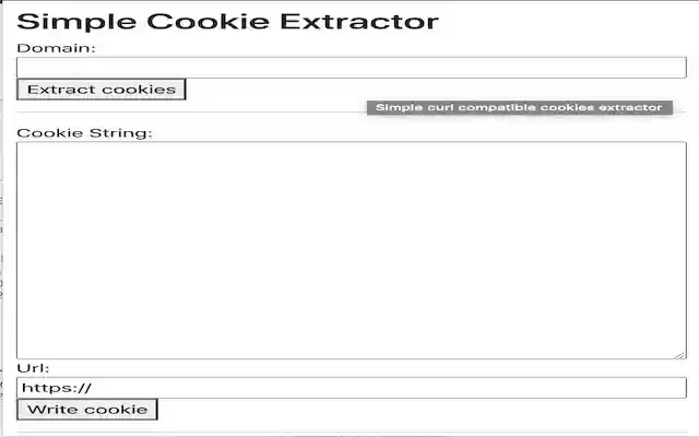 Extractor de cookie-uri compatibil cu curl simplu din magazinul web Chrome pentru a fi rulat cu OffiDocs Chromium online