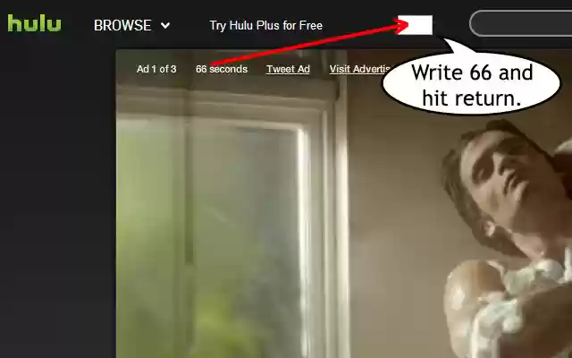 Skip Hulu Ads (Sort of)  from Chrome web store to be run with OffiDocs Chromium online