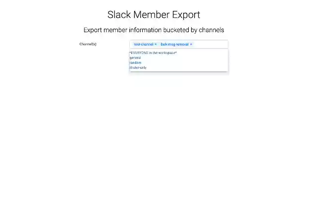 Slack Channel Membership Exporter  from Chrome web store to be run with OffiDocs Chromium online