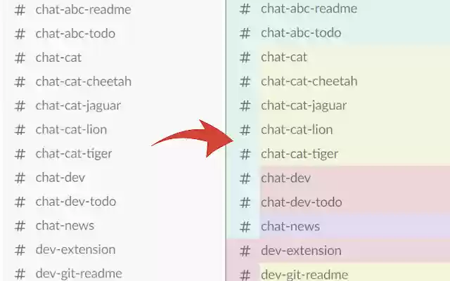 Slack Channels Group Color  from Chrome web store to be run with OffiDocs Chromium online