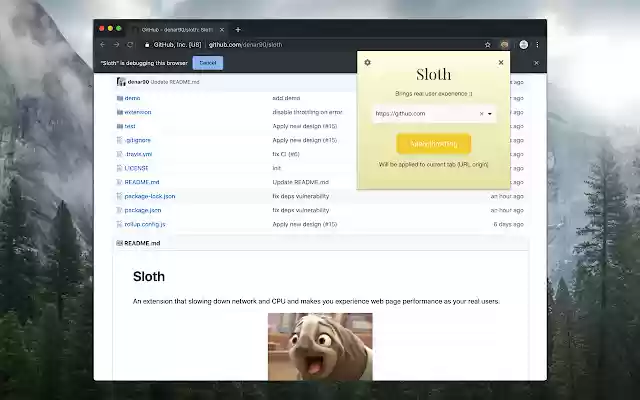 Sloth  from Chrome web store to be run with OffiDocs Chromium online