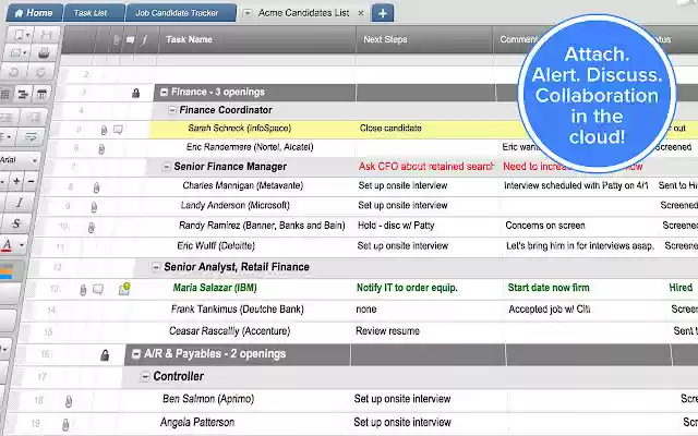 Smartsheet HR  from Chrome web store to be run with OffiDocs Chromium online