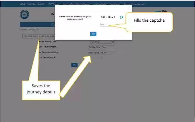 แก้ไข IndianrailCaptcha จาก Chrome เว็บสโตร์เพื่อทำงานกับ OffiDocs Chromium ออนไลน์