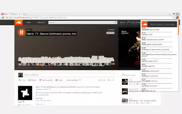 Comentarios de SoundCloud Ordenar desde la tienda web de Chrome para ejecutarse con OffiDocs Chromium en línea