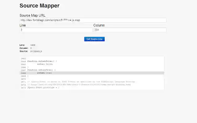 Source Mapper  from Chrome web store to be run with OffiDocs Chromium online