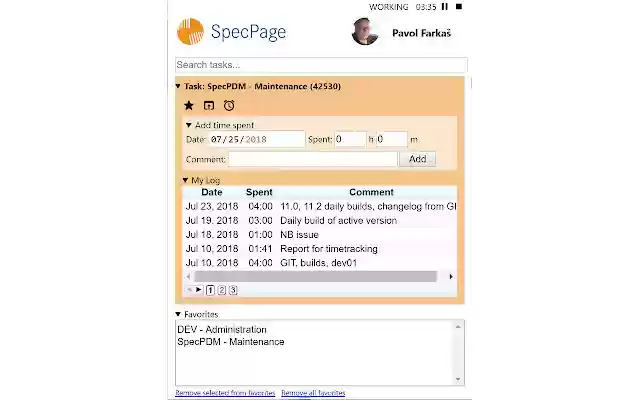 SpecPage Bitrix Time Tracking  from Chrome web store to be run with OffiDocs Chromium online