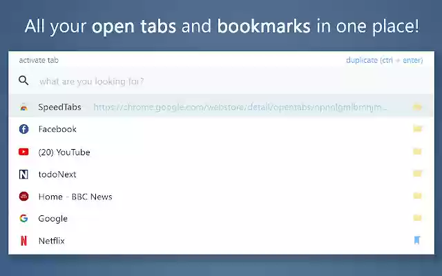 SpeedTabs  from Chrome web store to be run with OffiDocs Chromium online