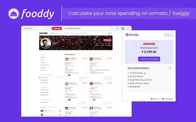 Spending Calculator for Swiggy™ and Zomato™  from Chrome web store to be run with OffiDocs Chromium online