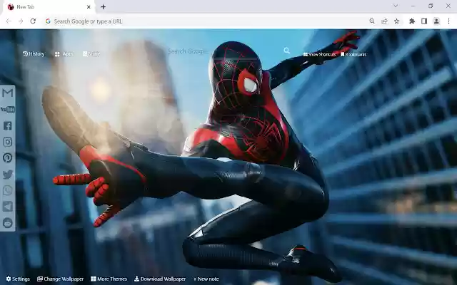 El fondo de pantalla de Spider Man Miles Morales de la tienda web de Chrome se ejecutará con OffiDocs Chromium en línea