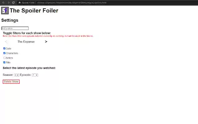 Spoiler Foiler da Chrome Web Store para ser executado com OffiDocs Chromium online