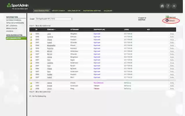 SportAdmin Pensum-Export aus dem Chrome Web Store zur Ausführung mit OffiDocs Chromium online