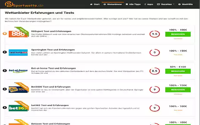 Sportwette  from Chrome web store to be run with OffiDocs Chromium online