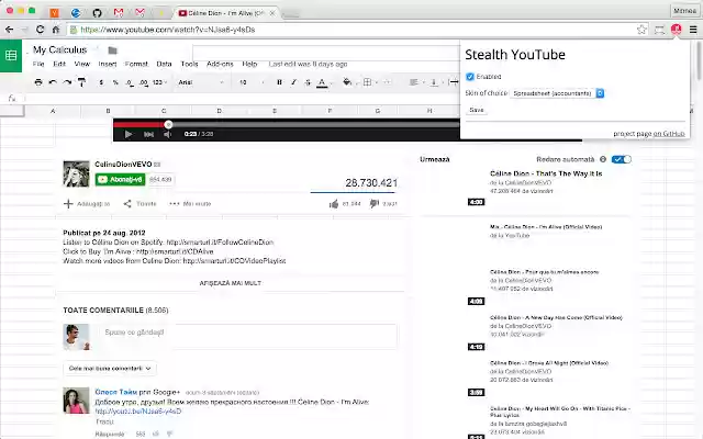 Stealth Youtube  from Chrome web store to be run with OffiDocs Chromium online