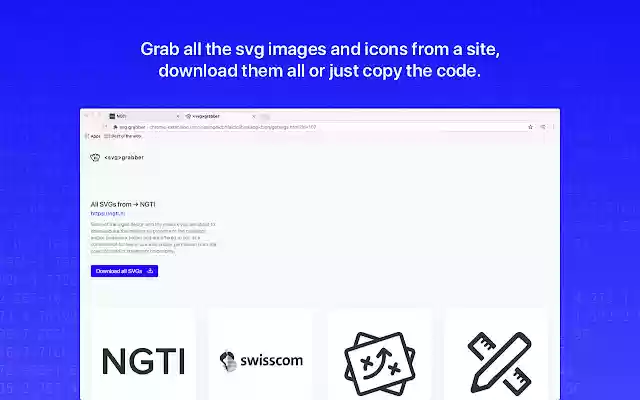 svg grabber get all the svgs from a site  from Chrome web store to be run with OffiDocs Chromium online