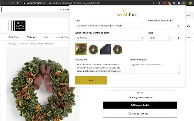 Swishforit  from Chrome web store to be run with OffiDocs Chromium online