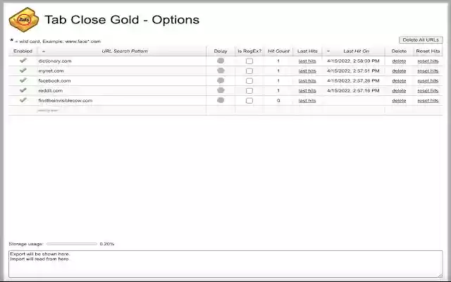 Tab Close Gold  from Chrome web store to be run with OffiDocs Chromium online