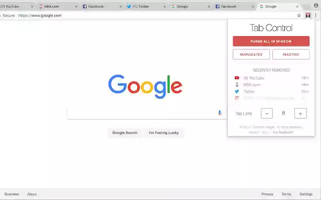 Tab Control mula sa Chrome web store na tatakbo sa OffiDocs Chromium online