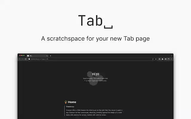 Tab Space  from Chrome web store to be run with OffiDocs Chromium online