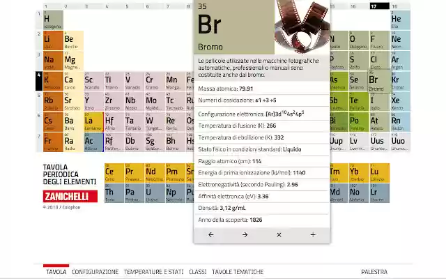 Tavola Periodica degli Elementi Zanichelli  from Chrome web store to be run with OffiDocs Chromium online