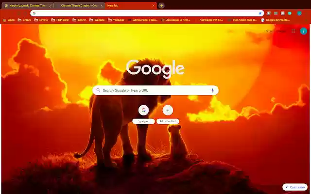 The Lion King HD Theme з веб-магазину Chrome для запуску з OffiDocs Chromium онлайн