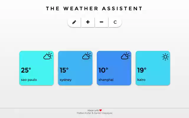 The Weather Assistent  from Chrome web store to be run with OffiDocs Chromium online