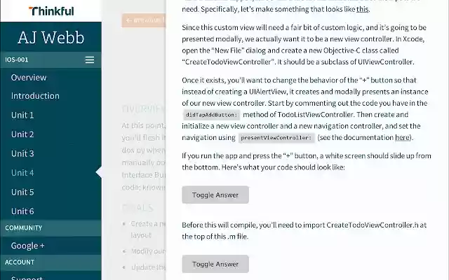 Thinkful Toggle Answers  from Chrome web store to be run with OffiDocs Chromium online