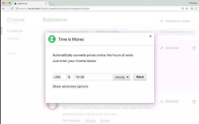 Time Is Money  from Chrome web store to be run with OffiDocs Chromium online